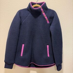 Southern Tide Navy Pullover with Pink Trim